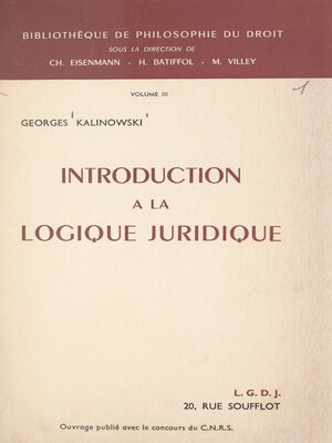 cover image of Introduction à la logique juridique